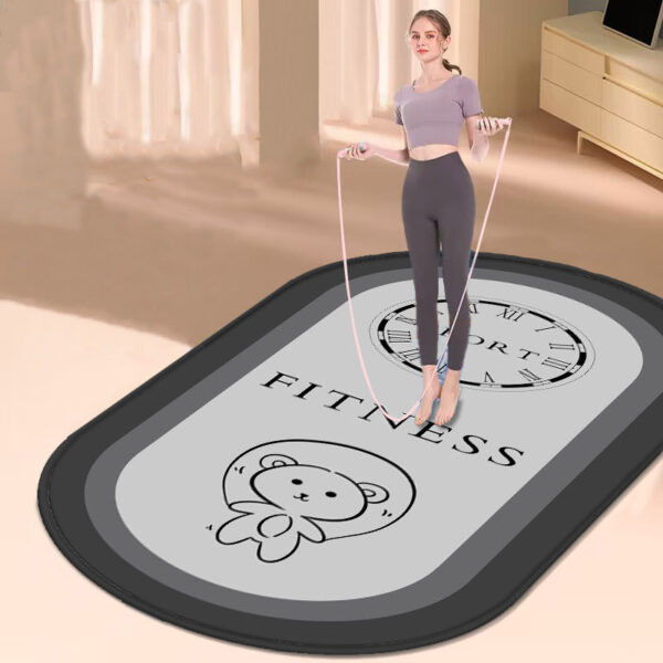 Oval Home Indoor Silent Anti-slip Fitness Thickened Skipping Rope Shock Pad Yoga Mat - Image 8