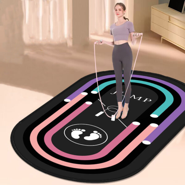 Oval Home Indoor Silent Anti-slip Fitness Thickened Skipping Rope Shock Pad Yoga Mat - Image 3